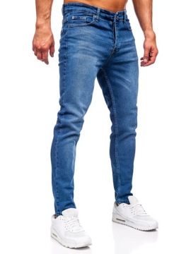 SPODNIE JEANSOWE MĘSKIE SLIM FIT GRANATOWE 6430 DENLEY_34/L