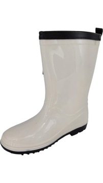 ДЕТСКИЕ РЕЗИНКОВЫЕ БОТИНКИ С УЗОРОМ БАНТ КРЕМОВО-ЧЕРНЫЕ r26