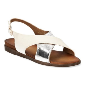 ЖЕНСКИЕ ЭЛЕГАНТНЫЕ САНДАЛИИ НА ПЛОСКОЙ ПЛОСКОЙ ПЛОСКОСТИ SERGIO LEONE WHITE Размер 38