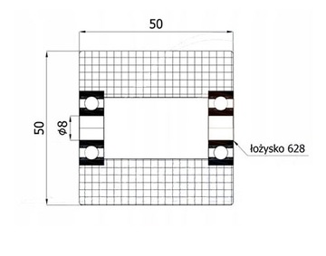 ПЛАСТИКОВЫЙ РУЛОН 50Х50/8мм ДЛЯ ТЕЛЕЖКИ