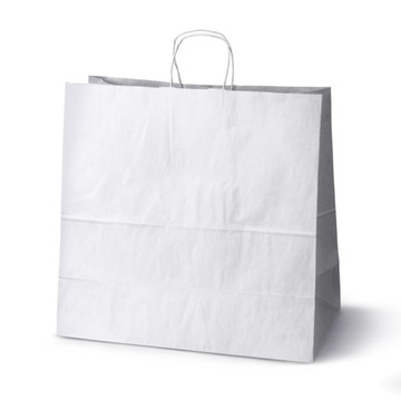 ZESTAW 100 szt. Torba Papierowa 450x170x480 mm BIAŁA EKO