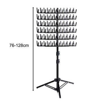 Регулируемая вешалка для кос, 144 колышка. Подставка для кос, черная.