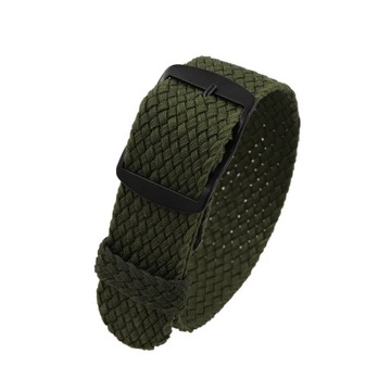 Pasek do zegarka Perlon Black NATO Zulu 22mm zielony b/b