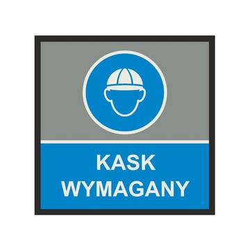 Mata piktogram znak na podłogę WYMAGANY KASK 85x85