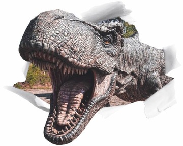 Naklejka 3D DINOZAUR w dziurze T-REX