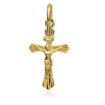Złoty krzyżyk z wizerunkiem Jezusa GRAWER GRATIS