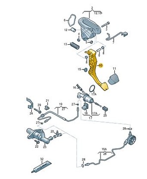 Педаль сцепления VW Audi Skoda Seat