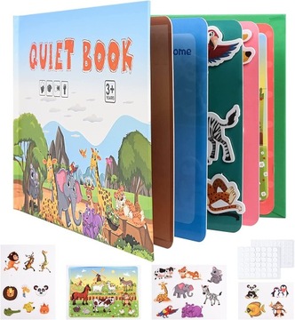 МОНТЕССОРИ ТИХАЯ КНИГА ТИХАЯ КНИГА РАЗВИВАЮЩАЯ КНИГА ДЛЯ ДЕТЕЙ ЖИВОТНЫХ