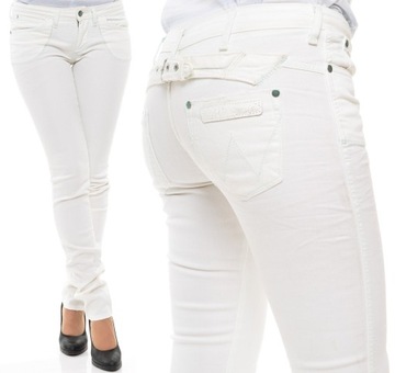 WRANGLER spodnie LOW skinny white MOLLY W25 L32