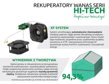 Рекуператор Wanas 415V HI-TECH + монтаж, SIEDLCE