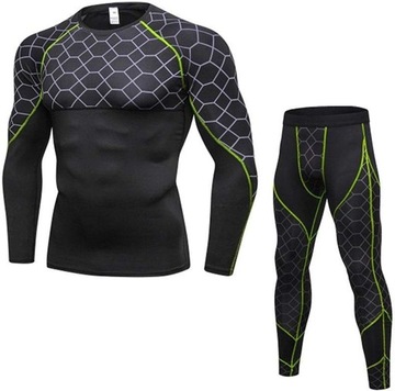 SPORTOWY KOMPLET NA SIŁOWNIĘ MĘSKI BLUZKA LEGGINSY
