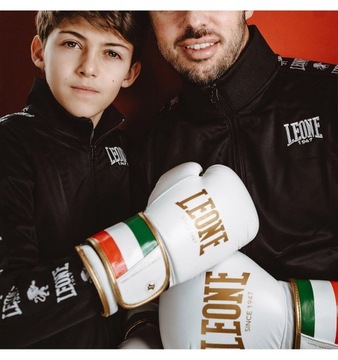 Боксерские перчатки Leone 1947 ITALY'47, 100% кожа, белые, 12 унций