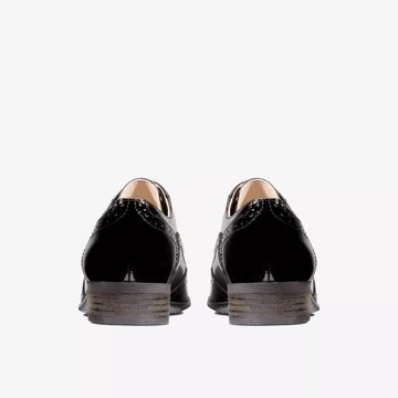 Buty damskie lakierowane eleganckie Clarks Hamble Oak skórzane czarne 39