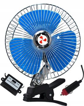 WIATRAK WENTYLATOR SAMOCHODOWY OBROTOWY 12V KLIPS