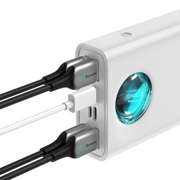 BASEUS POWERBANK 30000 мАч USB-C LIGHTNING MICRO PD QC 65 Вт LED КАБЕЛЬ USB-C