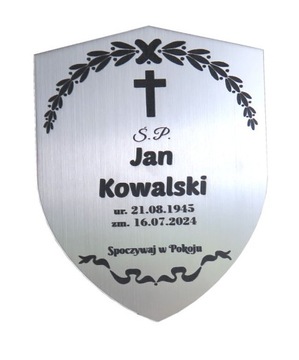 TABLICZKA NAGROBKOWA NAGROBNA GRÓB krzyż PO46