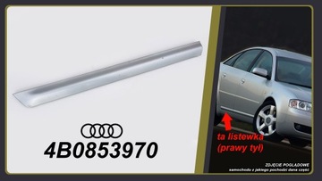 Audi A6 C5 sedan listwa ozdobna drzwi dół dolna PRAWA PRAWY TYŁ