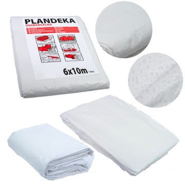 PLANDEKA PLANDEKI 4x8 BIAŁA UNIWERSALNA OKRYCIOWA