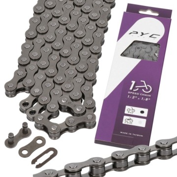 ŁAŃCUCH ROWEROWY 1-RZĘDOWY PYC 114 OGNIW DO ROWERU 1/2x1/8