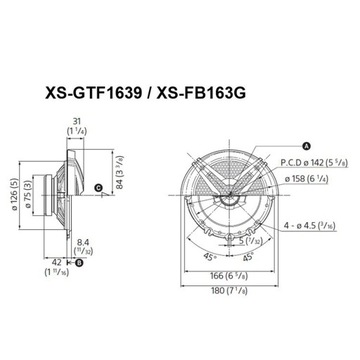 Динамики Sony XS-GTF1639 16 см/160 мм, 3-полосные