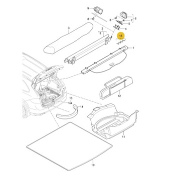 Ремкомплект шторки багажника Porsche Cayenne