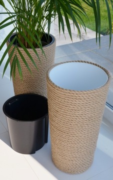 28 BOHO высокий этнический цветочный горшок, сплетенный из веревки