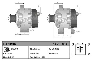 ALTERNÁTOR (14V, 80A) TOYOTA CAMRY 2.4 1