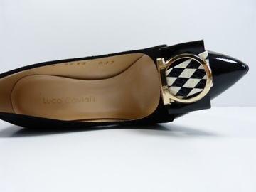 Czółenka damskie eleganckie buty na słupek do szpica zamszowe skóra Luca 37