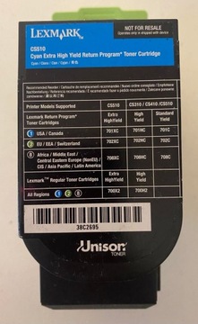 LEXMARK TONER CS510 CYAN 702XC ORYGINAŁ 196 Gram