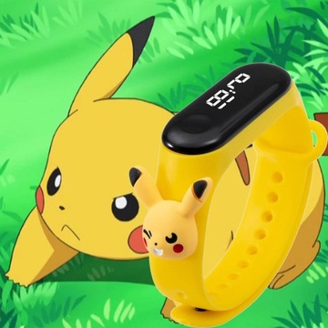 ELEKTRONICKÉ DETSKÉ LED HODINKY SMARTBAND ČELENKA PIKACHU POKEMON