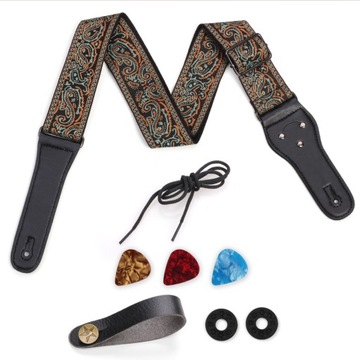 Jeremi GS-08-3 - Pasek Gitarowy Do Gitary + AKCESORIA