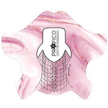 Пластиковые шаблоны для наращивания ногтей Profico Pink Marble Box 400 шт.