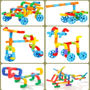 РАЗНОЦВЕТНЫЕ СТРОИТЕЛЬНЫЕ БЛОКИ ТРУБОПРОВОД 340шт.