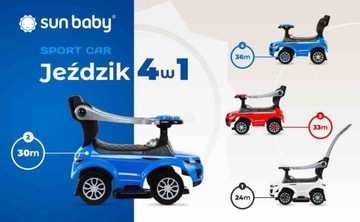 Коляска-коляска, ходунки с ручкой и зажимом Спортивная машина, красная.