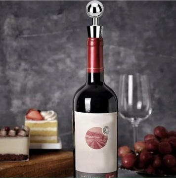 СЕРЕБРЯНАЯ ПРОБКА ДЛЯ ВИННЫХ БУТЫЛОК КОМПАКТНАЯ КОНУСНАЯ КРЫШКА