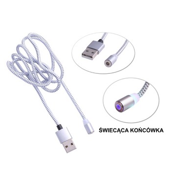 KABEL MAGNETYCZNY USB 3 W 1 MICRO, TYP-C, LIGHTING