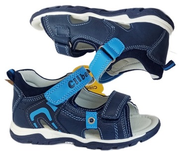Skórzane sandały chłopięce Buty dziecięce sandałki na rzepy r.31 P7-176