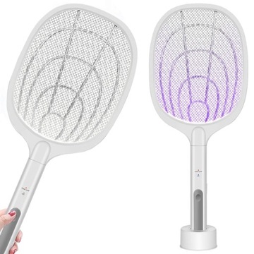 ELEKTRYCZNA ŁAPKA NA MUCHY 2W1 OWADOBÓJCZA WBUDOWANY AKUMULATOR MOCNA 3000V