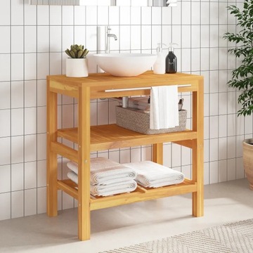 vidaXL Szafka łazienkowa, 2 półki, 74x45x75 cm, lite drewno, 353955