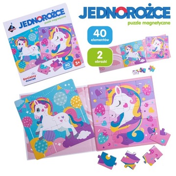 Puzzle magnetyczne 20 el. Jednorożec