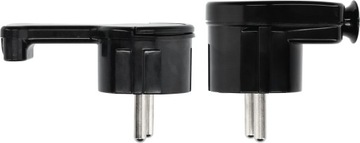 Вилка плоская угловая с заземлением Uni-Schuko 16А, черная