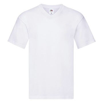 Koszulka męska w serek T-shirt V-neck FUIT OF THE LOOM ORIG biała S