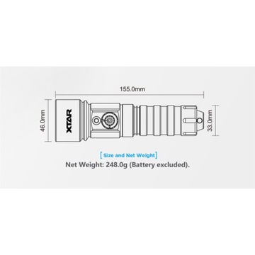 Фонарик XTAR D26 WHALE 1100лм LED COLD