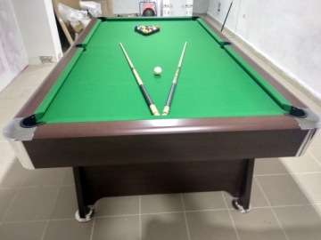 Бильярдный стол 9FT Radley Diamond Pool коричневый + накладка для цимбал и тенниса