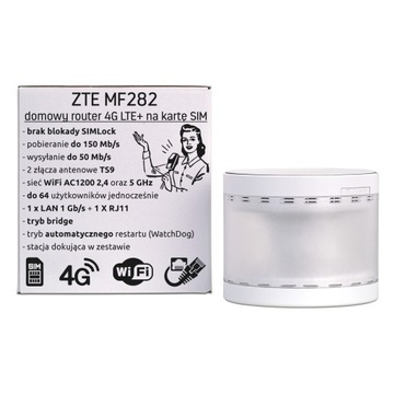 ZTE MF282 Domowy MODEM ROUTER 4G LTE kartę SIM Play Plus T-mobile Orange