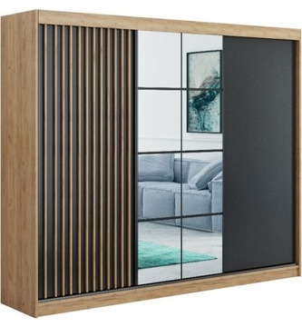 szafa duża lustrem lamelami półkami loft Rocco 250