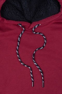 H&M Klasyczna Dresowa Bawełniana Męska Bordowa Bluza z Kapturem Bawełna L