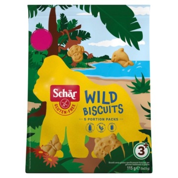 Тістечка WILD BISCUITS тваринки безглютенові 115 г (5x23 г)Schar
