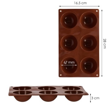 СИЛИКОНОВАЯ ФОРМА ДЛЯ ВЫПЕЧКИ МОНОПОРЦИИ ШОКОЛАДНЫХ МАББЛОВ, ПОЛУСФЕРА