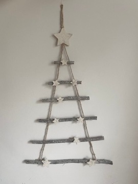 Новогодняя подвесная елка из дерева, 65 см.